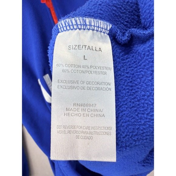 Chemistry Men's Sz L Blue NASA USA Flag Sleeve Patches 1/4 Zip Fleece Sweater - Picture 8 of 11